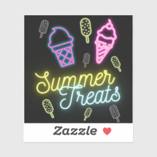 Zomer Lekkernijen Neon Ijslolly  Sticker