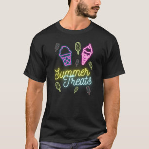 Zomer Lekkernijen Neon Lichtjes IJscrème Popsicle T-shirt
