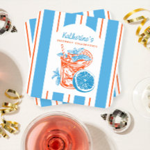 Zomer Lemon Cocktail Blauwe Oranje Verjaardagsfees