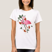 Zomer Lente Bloem met Roze Flamingo T-shirt (Voorkant)