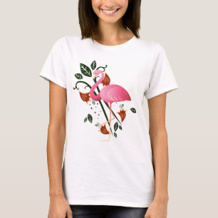 Zomer Lente Bloem Vrouwen Roze Flamingo T-shirt