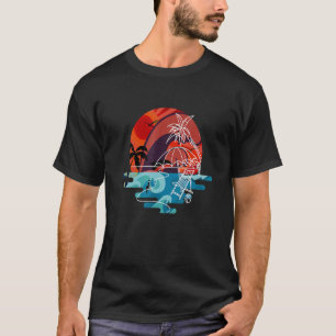 Zomer Leuk Retro Tropisch Eiland Palm Tree Beach T-shirt