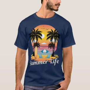 Zomer Leven Strand Leven Palmboom Zonneschijn Vaka T-shirt