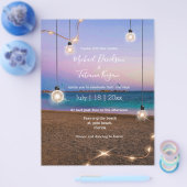 Zomer Lights Tropical Beach Uitnodiging voor een b Flyer (Enkel)