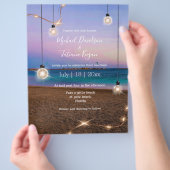 Zomer Lights Tropical Beach Uitnodiging voor een b Flyer (Hand)