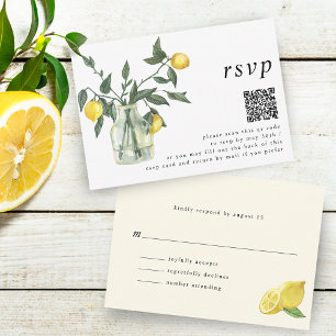 Zomer Limoen Arrangementen en QR Code RSVP Kaartje
