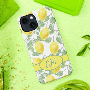 Zomer limonade Botanische Gele Citroenen Monogram iPhone 16 Pro Hoesje