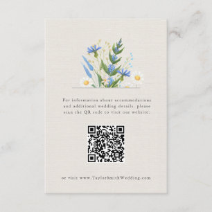 Zomer Madeliefje Blauwe Bloemige Botanische Bijlag Informatiekaartje