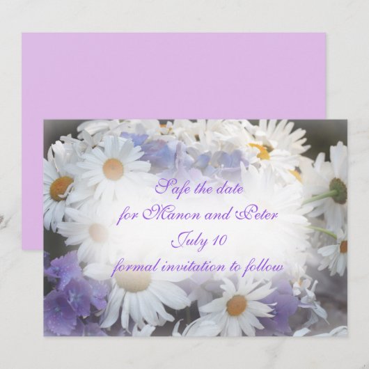 Zomer madeliefjes uitnodiging (Voorkant / Achterkant)