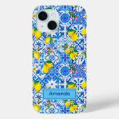 Zomer majolica blauw Siciliaanse citrus Mediterraa Case-Mate iPhone Case (Achterkant)