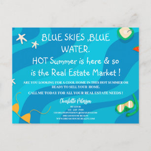 Zomer Marketing Promotie voor Vastgoed Briefkaart