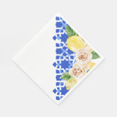 Zomer Mediterrane blauwe tegel en citroenen print Servet (Hoek)