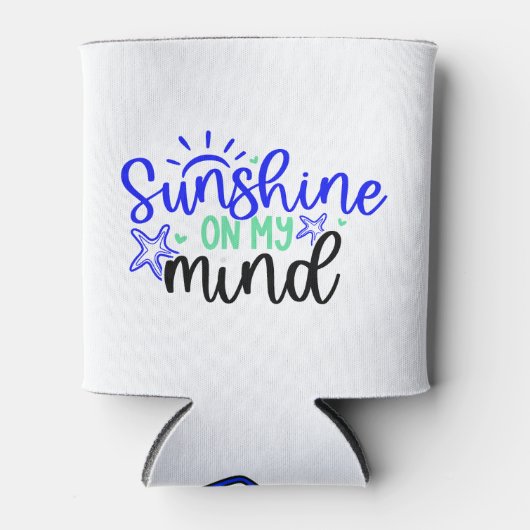 Zomer Mindset "Sunshine On My Mind" Blikjeskoeler (Voorkant)
