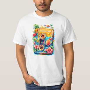 Zomer Mixtape Cassette met Tropische Elementen T-shirt