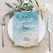 Zomer Modern Strand Bruiloft Menu Kaarten