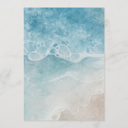 Zomer Moderne Strand Bruiloft Menu Kaarten (Achterkant)