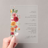 Zomer Multi Kleur Bloemen Acryl Uitnodigingen (Insitu (Draagbaar))