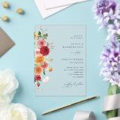 Zomer Multi Kleur Bloemen Acryl Uitnodigingen (Insitu (Huwelijk))