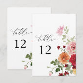 Zomer Multi Kleur Bloemen Dikkere Tafelnummers (Voorkant / Achterkant)