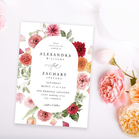 Zomer Multi Kleur Bloemen Huwelijk 2 Kaart
