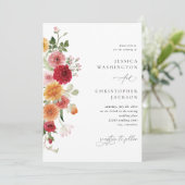 Zomer Multi Kleur Bloemen Huwelijk Kaart (Staand voorkant)