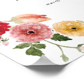 Zomer Multi Kleur Bloemen Huwelijk Welkom Teken Poster (Hoek)