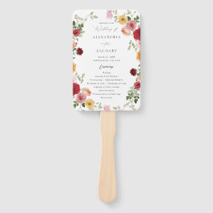 Zomer Multi Kleur Bloemen Trouwprogramma 2 Handwaaier