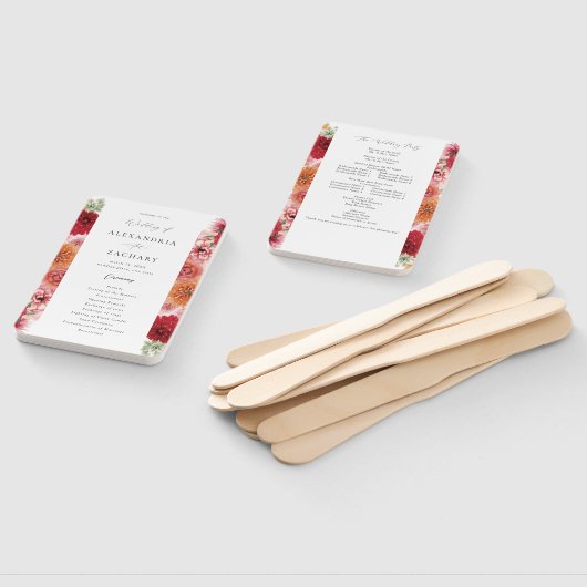 Zomer Multi Kleur Bloemen Trouwprogramma Handwaaier (Niet-gemonteerd)