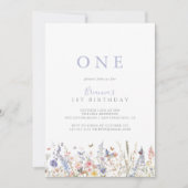 Zomer Multicolor Wildflower Eerste Verjaardag Part Kaart (Voorkant)