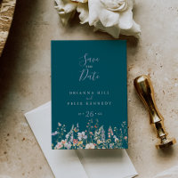 Zomer Multicolor Wildflower Green Save the Date