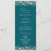 Zomer Multicolor Wildflower Green Wedding Programm Programma (Voorkant)