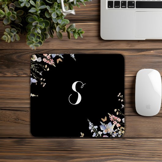 Zomer Multicolor Wildflower Monogram Eenvoudig Muismat