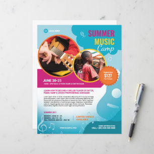 Zomer Muziekkamp Flyer Sjabloon