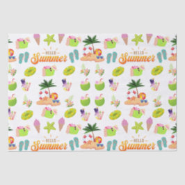 Zomer Naadloos met Kokospatroon Tissuepapier