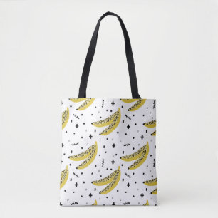 Zomer naadloos patroon met bananen in pop art st draagtas
