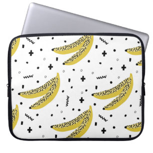 Zomer naadloos patroon met bananen in pop art st laptop sleeve