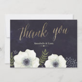 Zomer Nacht Bloemen Bruiloft Dank u Kaart (Voorkant)