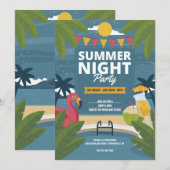Zomer Nacht Party Uitnodiging (Voorkant / Achterkant)