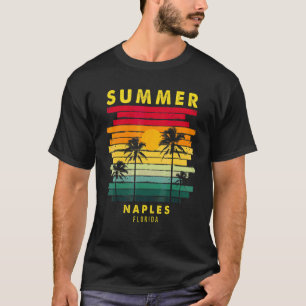 Zomer Napels Florida Beach Sunset Retro T-shirt
