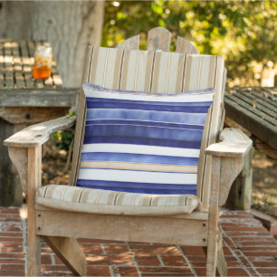 Zomer Navy Blue Modern Boat Stripes Collectie Buitenkussen