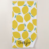 Zomer nieuwigheid Lemon-Patterned gepersonaliseerd Strandlaken (Voorkant)