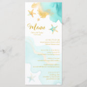 Zomer Oceaan Kustzeesterren Strand Bruiloft Menu (Voorkant)