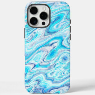 Zomer Ocean Blue Kleurrijke Abstracte Marmeren Tex iPhone 16 Pro Max Hoesje