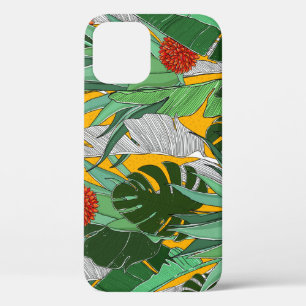 Zomer Oerwoud: Helder palmpatroon. iPhone 12 Hoesje