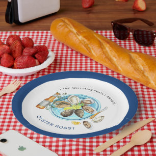 Zomer Oesterbranding Zeevruchten Bak BBQ-feestje Papieren Bordje