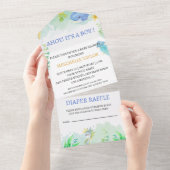 Zomer Onder het Zee Baby shower All In One Uitnodiging (Afscheurbaar)