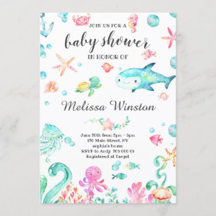 Zomer onder het Zee Baby shower Neutraal Kaart