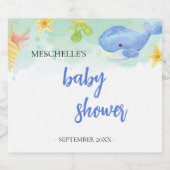 Zomer Onder het Zee Baby shower Sparkling Wijnetiket (Enkel label)