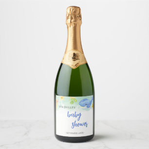 Zomer Onder het Zee Baby shower Sparkling Wijnetiket