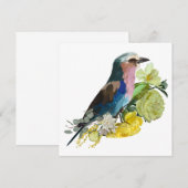 Zomer ontwerp met Lila borsten Roller vogel Kaart (Voorkant / Achterkant)